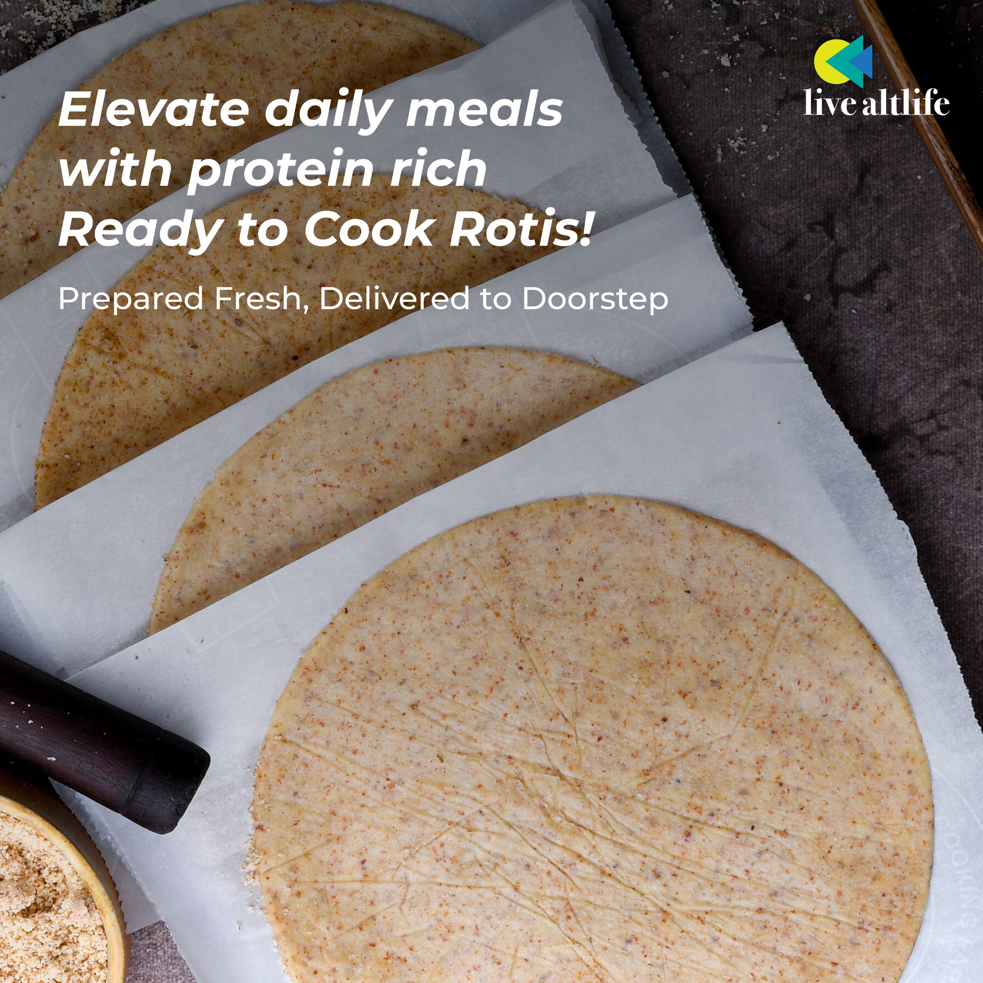 Ready-to-cook Roti (Ajwain, High Protein, Grain Free)