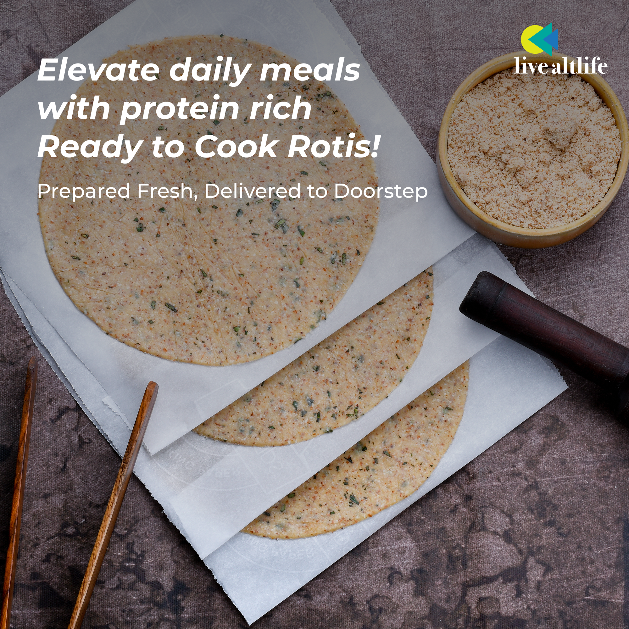Ready-to-cook Roti (Curry Leaves, High Protein, Grain Free)